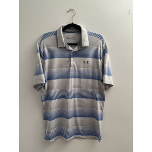 Under Armour Men’s Medium Golf Playoff Polo HeatGear White Blue
